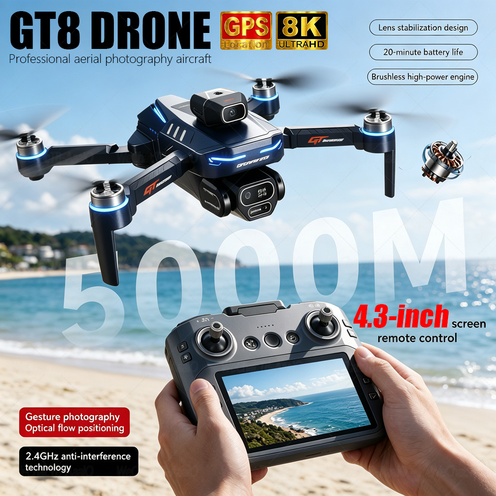 Drone Camera Night Vision - NOWY Dron GT8 HD RC 4K