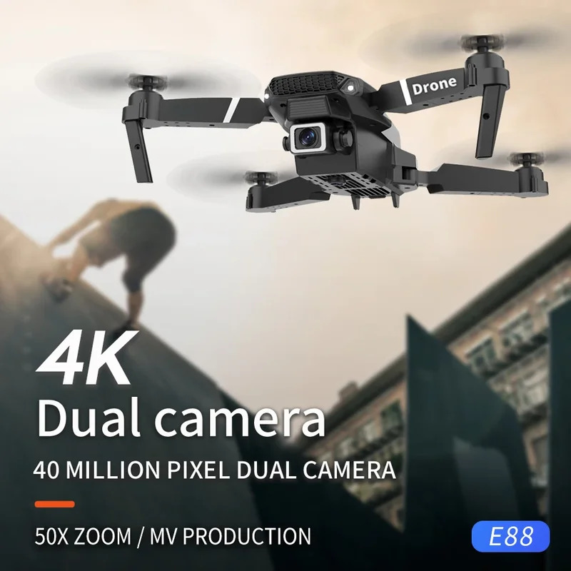 Inteligentny składany dron E88 – Drone Camera Mount recenzja i cena